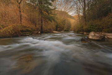 Extended Exposure Shot of a Flowing River