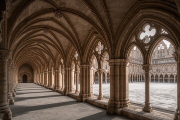 Obraz premium Historic Cathedral Courtyard in a European City