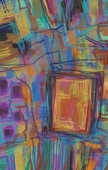 Abstract image for printing. Picture for modern interiors. The picture is painted by hand on a tablet. © neurostructure