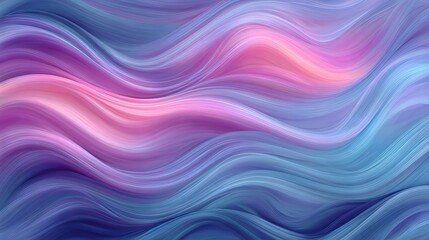 Fototapeta premium Abstract design featuring flowing, vibrant waves of pastel pink, purple, and blue hues.