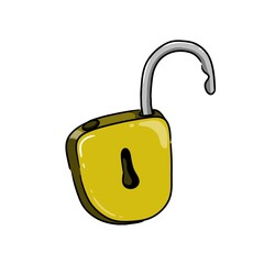 Illustration of an open padlock