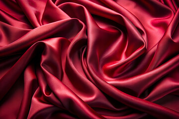Obraz premium Red Silk Fabric Texture. Luxurious and Elegant Background