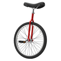 Classic Red Unicycle Perfect for Circus Performance or Cycling Illustrations isolated on transparent background