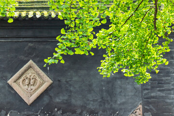 The retro screen wall in the Wuhou Shrine in Chengdu, Sichuan Province, China