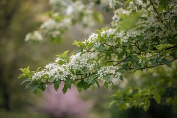 Blooming Linden Tree with a Soft Focus Background