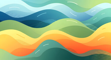Fototapeta premium Abstract Wavy Background Colorful Gradient Hills Design