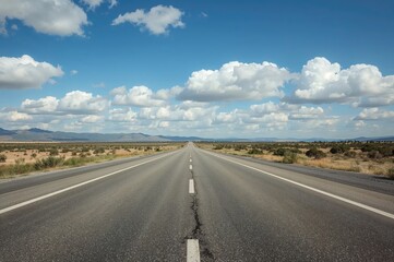 Fototapeta premium 3D rendering of a highway under a cloudy sky for travel promotion