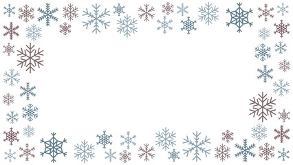 冬をイメージしたフレームのイメージ 背景素材 16:9サイズ ベクター  ブルーグレー