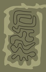 Minimal abstract image for printing. Picture for modern interiors. The picture is painted by hand on a tablet. © neurostructure