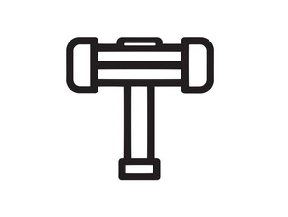 Modern Construction Sledgehammer Icon Designed in Clean Minimal Line Artwork