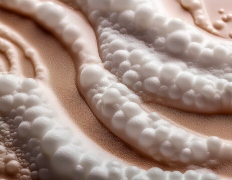 detailed close up of luxurious cosmetic foam with natural texture