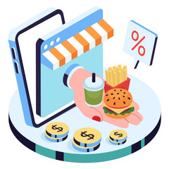 Perfect design illustration of online food shop