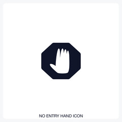 Obraz premium No Entry Hand Icon