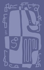 Minimal abstract image for printing. Picture for modern interiors. The picture is painted by hand on a tablet.