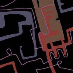 Minimal abstract image for printing. Picture for modern interiors. The picture is painted by hand on a tablet. © neurostructure