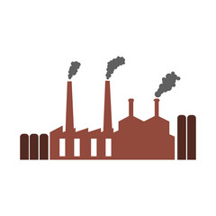 factory icon on white background, vector illustration