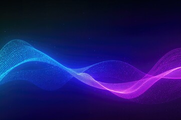 Dynamic Blue and Green Gradient Dots with Geometric Tech Design