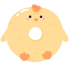 Kawaii Animal Donuts, Cute Dessert Illustrations with Animal Face