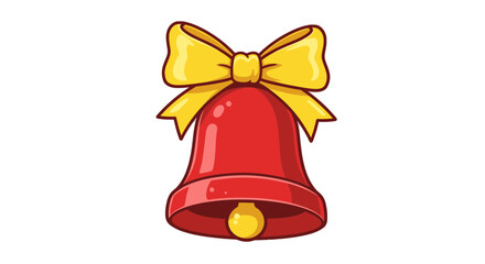 Festive holiday jingle bell with ribbon christmas decoration season celebration merry xmas cheer joy gift on transparent background