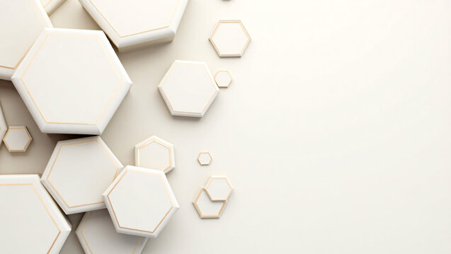 Abstract 3D geometric pattern background with floating shapes