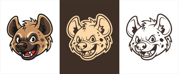 Happy Hyena Mascot Logo Vector Illustration