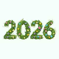 Happy new year 2026, a winter celebration with a symbol of the year of the snake, a decoration with flower and heart vector illustration