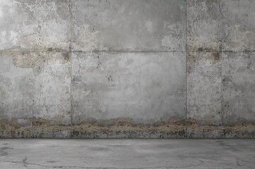 Fototapeta premium Textured gray cement wall with scalloped design, grunge style background