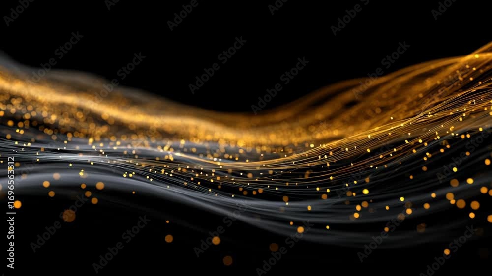Canvas Prints abstract energy flow with golden waves and dynamic light effects