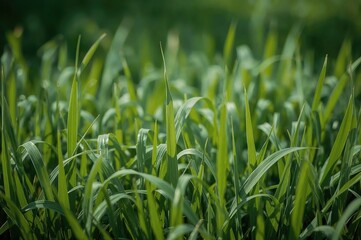 Fototapeta premium Lush green meadow surface and natural pattern