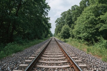 Obraz premium The final chapter: deserted railway lines ending at a community park