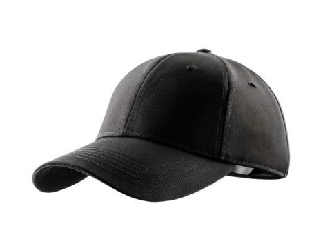 A dark gray, solid-color baseball cap