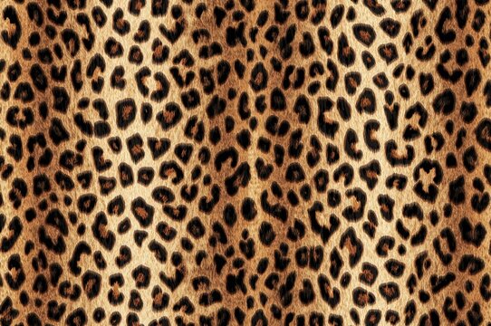 Seamless pattern featuring wild feline fur textures. Continuous design showcasing the coats of jaguars, leopards, cheetahs, and panthers. Ideal camouflage backdrop for textiles, fashion, and wrapping