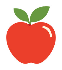 Simple red apple fruit icon