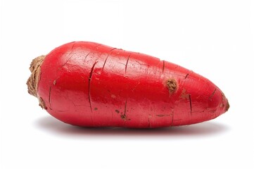 Bright red root vegetable Oxalis tuberosa, known as uqa or oca, commonly consumed in the Andes region