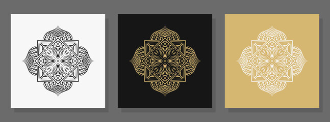 illustration mandala arabesque floral ornament design vector