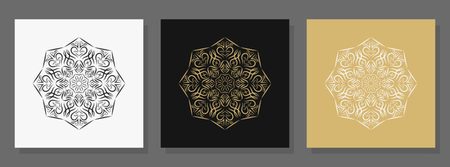 illustration mandala arabesque floral ornament design vector