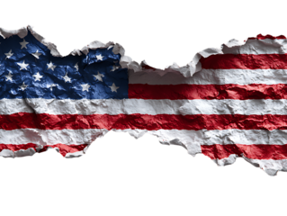 Torn flag detailed creative decorative illustration