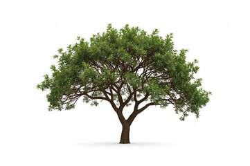 Obraz premium Freshly sprouted tamr or Phoenix dactylifera plant against a plain white backdrop