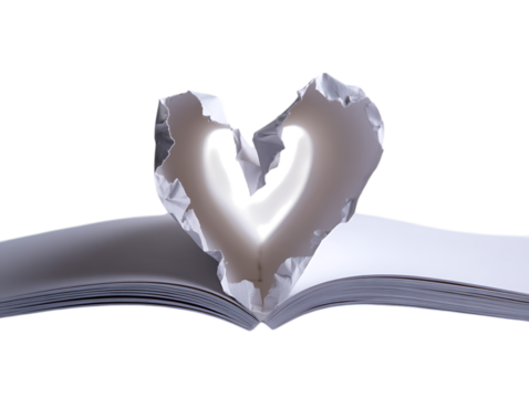 Torn heart isolated creative decorative design