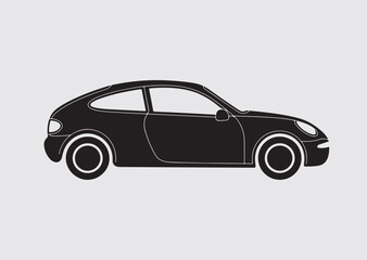 Obraz premium Black car vector icon, car vector silhouette