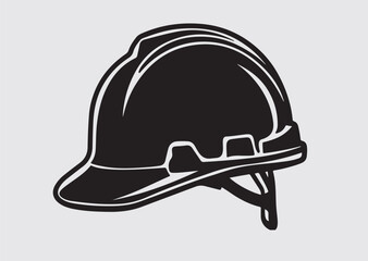 Black Hard Hat Against vector icon, Hard Hat Against vector silhouette

