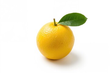Yuzu fruit with hana flower on a white backdrop