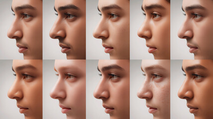 Nose Variations: 10 Different Shapes on White