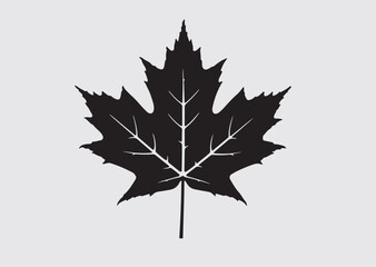 Black seven-pointed leaf vector icon, vector silhouette