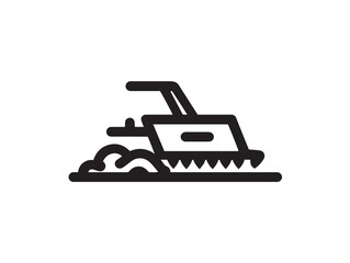 Modern Farming Soil Tiller Icon Designed in Professional Line Vector Illustration