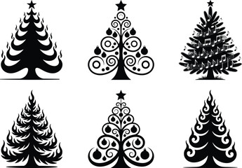 Christmas Tree Silhouette Vector Bundle | Festive DIY Craft Files