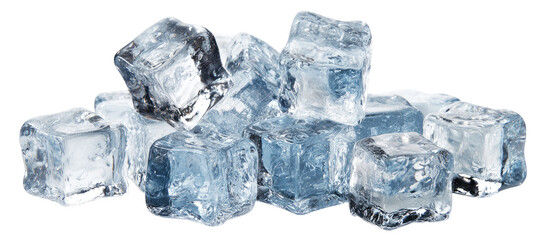 Obraz premium Close-up of many small, clear ice cubes