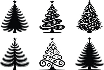 Christmas Tree Silhouette Graphics | Holiday Cricut & Cutting Files