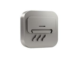 Stainless Steel Electric Hand Dryer Icon:  Modern Bathroom Fixture Graphic isolated on transparent background