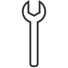 black outline wrench icon